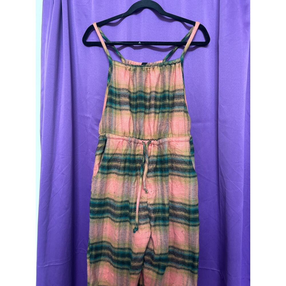 Urban Outfitters Out From Under Jumpsuit Romper Plaid Cozy Loungewear Overalls - Picture 2 of 6